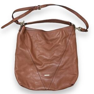 Rebecca Minkoff Brown Leather Moto Hobo Tassel Fringe Shoulder Bag